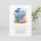 Laarzen en Pet Baby shower Kaart (Staand voorkant)