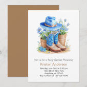 Laarzen en Pet Baby shower Kaart (Voorkant / Achterkant)