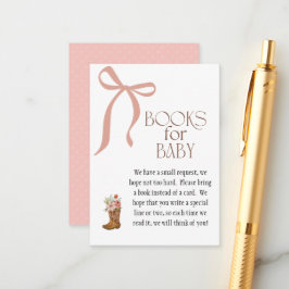 Laarzen en strikken babymeisjesboeken voor baby informatiekaartje