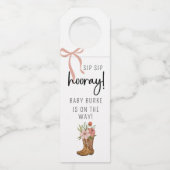 Laarzen en strikken fles ophanglabels flessenhanger (Voorkant)