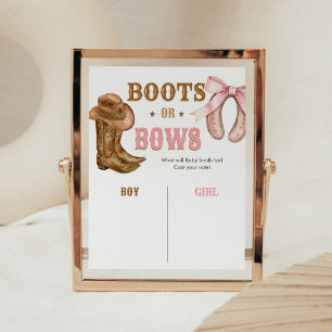 Laarzen en Strikken Geslacht Reveal Bord Poster