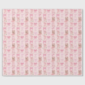 Laarzen en strikken Roze Girly Coquette Esthetisch Cadeaupapier (Vlak)