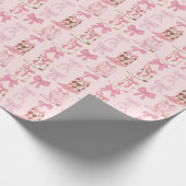 Laarzen en strikken Roze Girly Coquette Esthetisch Cadeaupapier (Hoek)