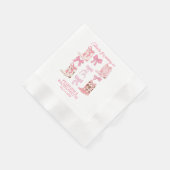 Laarzen en Strikken Roze Meisjesachtig Bachelorett Servet (Hoek)