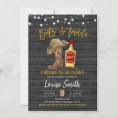 Laarzen en Tequilla Volwassen Verjaardag Uitnodigi Kaart (Voorkant)