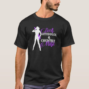 Laarzen Gitfiddles En Country Music Cowgirl T-shirt