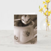 Laarzen in een theekopje, Moederdag Kaart (Gele Bloem)