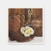 Laarzen, madeliefjes en paardenbit Western Vrijgez Servetten (Voorkant)