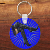 Laarzen met hoge schacht Kunst (blauwe ster explos Sleutelhanger (Voorkant)