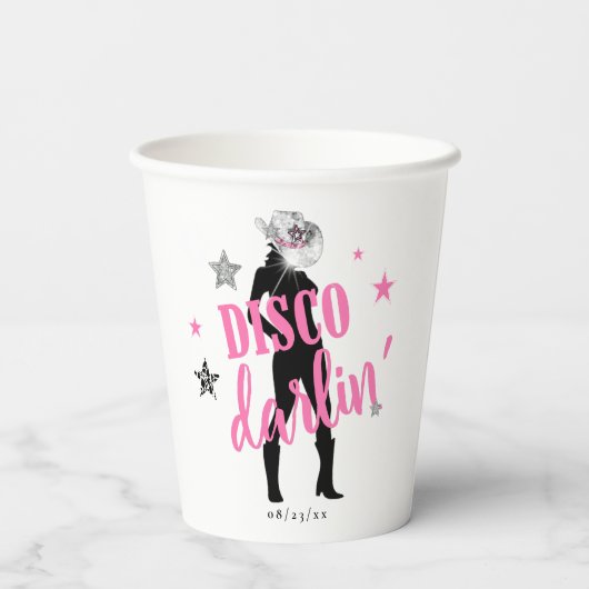 Laarzen 'n Bling Bachelorette Disco Darlin' ID925  Papieren Bekers (Achterkant)