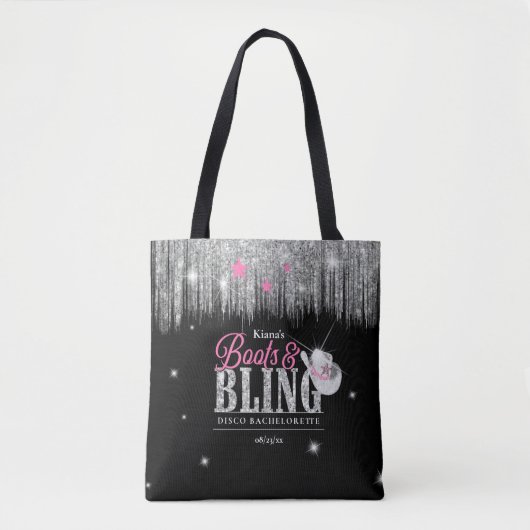Laarzen 'n Bling Disco Bachelorette ID925 Tote Bag (Voorkant)