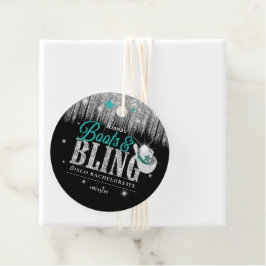Laarzen 'n Bling Disco Bachelorette Teal ID925 Bedankjes Labels