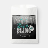 Laarzen 'n Bling Disco Bachelorette Teal ID925 Bedankzakje (Voorkant)