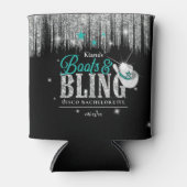 Laarzen 'n Bling Disco Bachelorette Teal ID925 Blikjeskoeler (Voorkant)