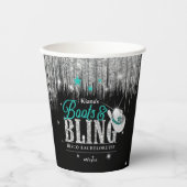 Laarzen 'n Bling Disco Bachelorette Teal ID925 Papieren Bekers (Voorkant)