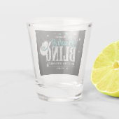 Laarzen 'n Bling Disco Bachelorette Turquoise Zwar Shot Glas (Achterkant)