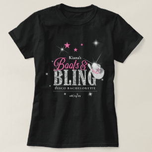 Laarzen 'n Bling Disco Bachelorette Zwart ID925 T-shirt