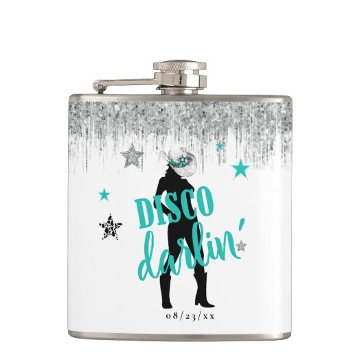 Laarzen 'n Bling Disco Darlin' Turquoise ID925 Heupfles (Voorkant)