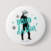 Laarzen 'n Bling Disco Darlin' Turquoise ID925 Ronde Button 7,6 Cm (Voorkant)