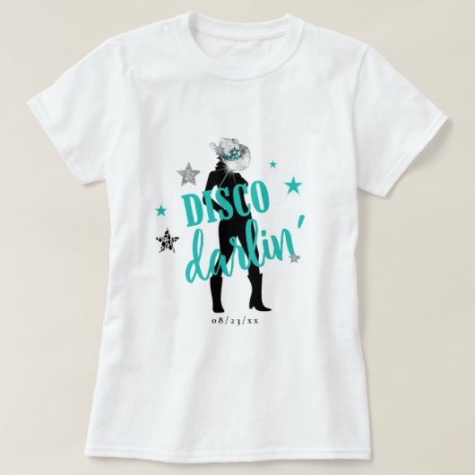 Laarzen 'n Bling Disco Darlin' Turquoise ID925 T-shirt (Design voorkant)
