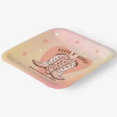 Laarzen N' Bubbelige Cowboylaarzen Hart Bruidsdine Papieren Bordje (Gebogen)