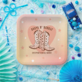 Laarzen N' Bubbelige Cowboylaarzen Hart Bruiloftsf Papieren Bordje (Feest)