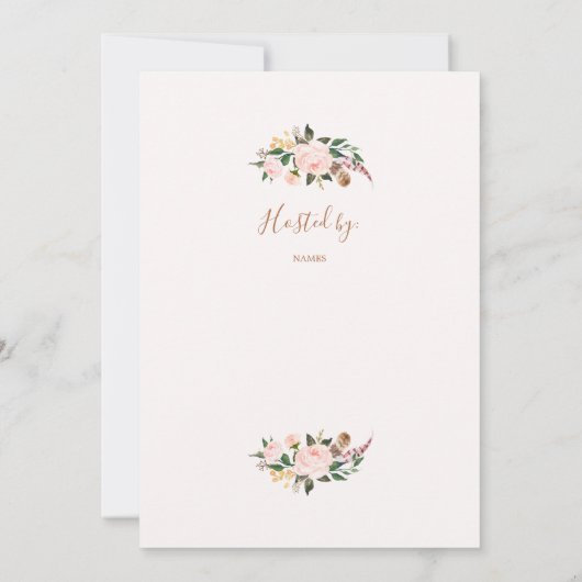 Laarzen of Bogen Baby shower Meisje Kaart (Achterkant)