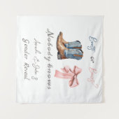 Laarzen of Bogen Blauw en Roze Geslacht onthullen  Wandkleed (Voorkant (horizontaal))