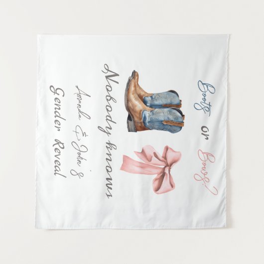 Laarzen of Bogen Blauw en Roze Geslacht onthullen  Wandkleed (Voorkant (horizontaal))