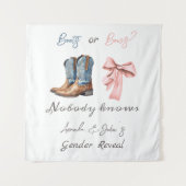 Laarzen of Bogen Blauw en Roze Geslacht onthullen  Wandkleed (Voorkant)