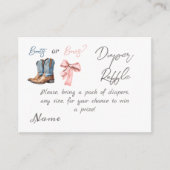 Laarzen of Bogen Blauw Roze Geslacht Onthullen Fee Informatiekaartje (Voorkant)