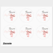 Laarzen of Bogen Blauw Roze Geslacht Onthullen Tea Ronde Sticker (Vel)