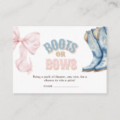 Laarzen of Bogen Geslacht Onthullen Luier Raffle Informatiekaartje (Voorkant)