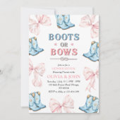 Laarzen of Bogen Geslacht Onthullen Roze en Blauw Kaart (Voorkant)