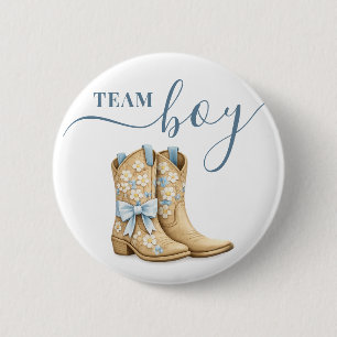 Laarzen of Bogen Geslacht Reveal Blauwe Team Jonge Ronde Button 5,7 Cm