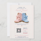 Laarzen of Bogen Geslacht Reveal QR Code Roze of B Kaart (Achterkant)