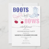 Laarzen of Boogjes Land Geslacht Onthulling Baby S Kaart (Voorkant)