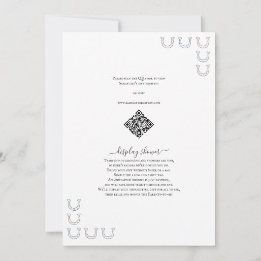 Laarzen of Boogjes Land Geslacht Onthulling Baby S Kaart (Achterkant)