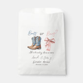 Laarzen of Bows Blauw Roze Geslacht Onthulling Par Bedankzakje (Voorkant)