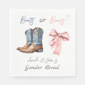 Laarzen of Bows Blauw Roze Geslacht Onthulling Par Servet (Voorkant)