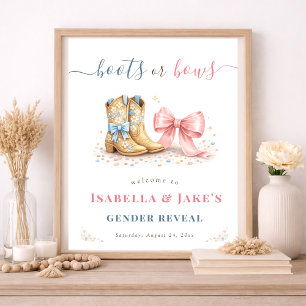 Laarzen of Strikjes Geslacht Onthulling Welkom Poster