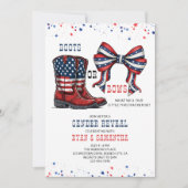 Laarzen of Strikjes Westers Rood Wit Blauw Geslach Kaart (Voorkant)