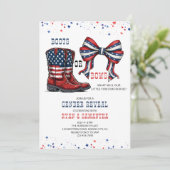 Laarzen of Strikjes Westers Rood Wit Blauw Geslach Kaart (Staand voorkant)