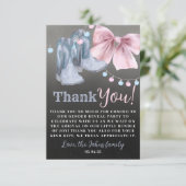 Laarzen of strikken geslacht onthullen Dank je Kaa Bedankkaart (Staand voorkant)