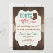 Laarzen of strikken geslacht onthulling uitnodigin kaart (Voorkant)