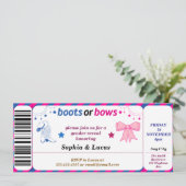 laarzen of strikken onthullen het geslacht Ticket  Kaart (Staand voorkant)