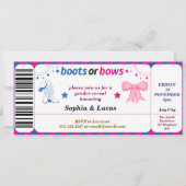 laarzen of strikken onthullen het geslacht Ticket  Kaart (Voorkant)