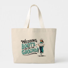 Laarzen op de grond Boodschappentas Grote Tote Bag