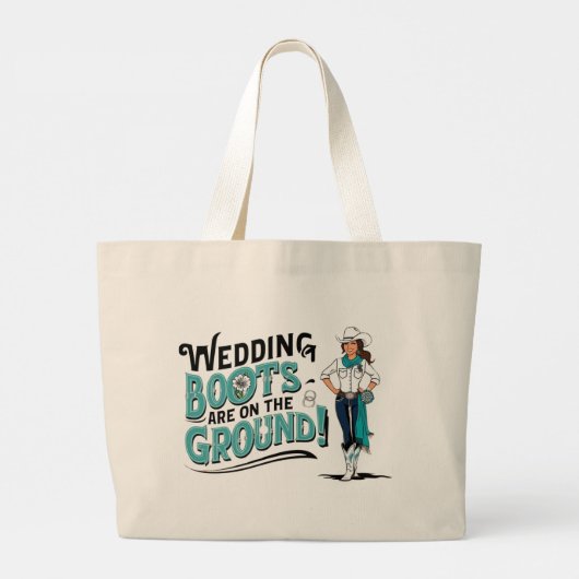 Laarzen op de grond boodschappentas grote tote bag (Achterkant)