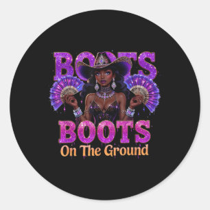 Laarzen op de grond Boot Cowboy Linedance Western Ronde Sticker